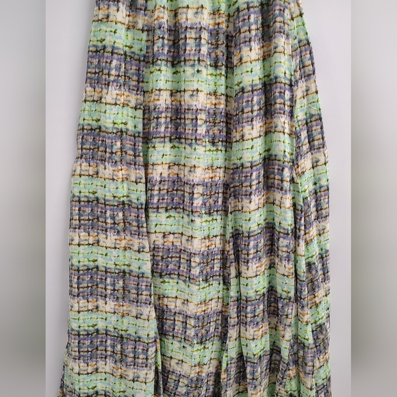 FREE PEOPLE GORGEOUS JEWEL TONE HAND-BLOCK PRINTED SILK MAXI DRESS Sz OS - Picture 9 of 16